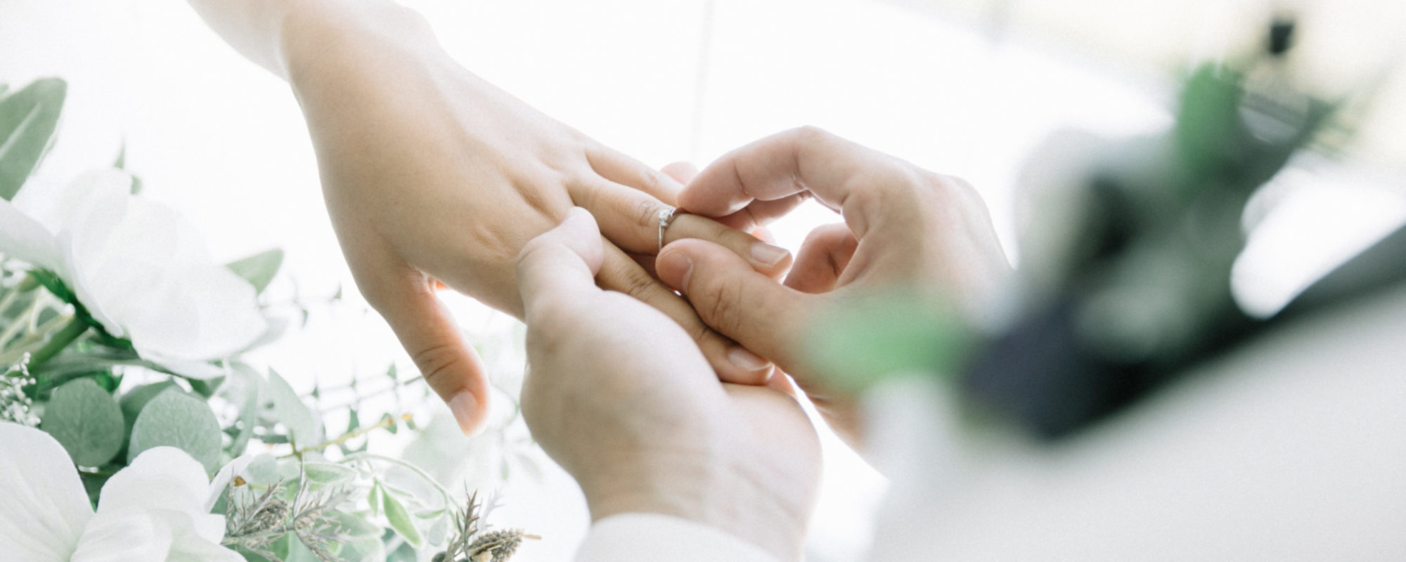 Exchanging of rings at a wedding ceremony